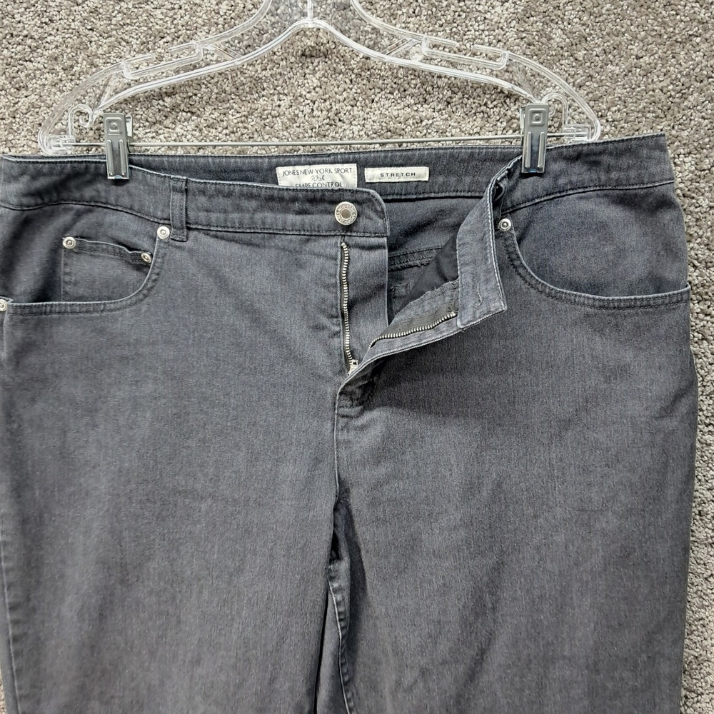 Jones New York Sport Shape Control Straight Leg Pants Gray Womens 18 Stretch - Picture 2 of 10